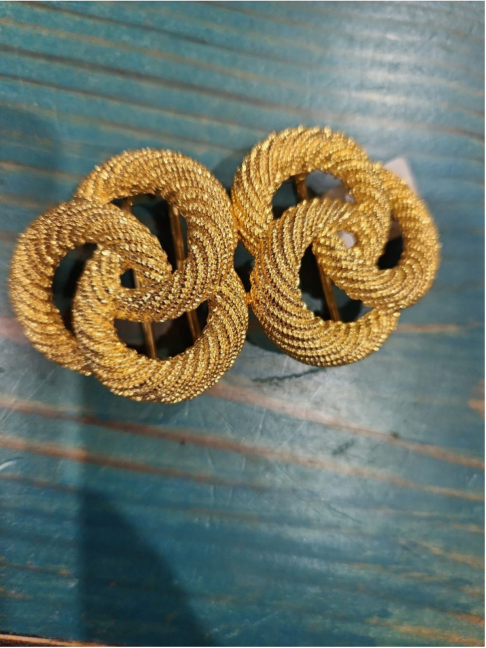 Douglas Paquette Twisted Knot Belt Buckle Set 2 Piece New Old Stock - Picture 9 of 9